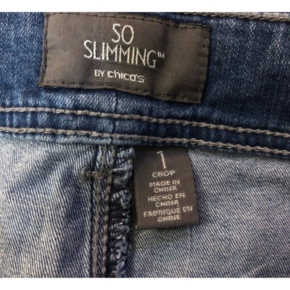 Chicos So Slimming Cropped Jeans Womens 1 (M/8) NEW - Picture 8 of 16